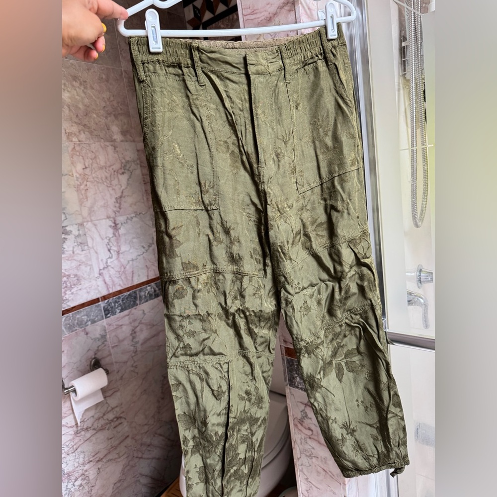 Anthropologie Green Track Pants Lightweight Joggers